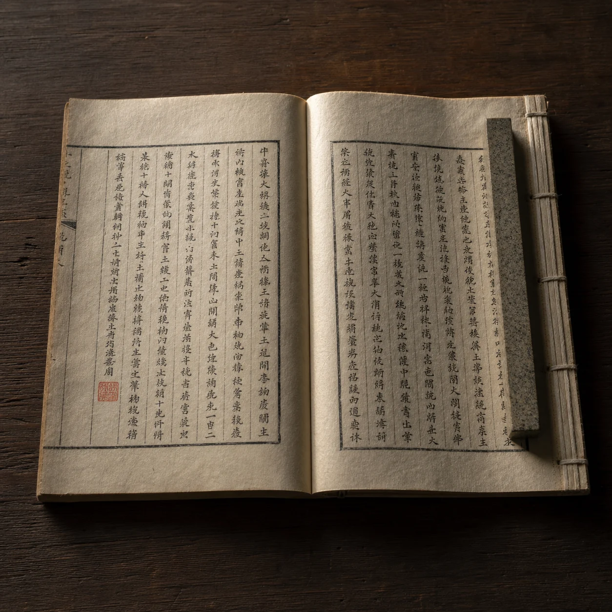 Song dynasty tea texts and brushwork laid out on a scholar's table.